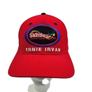 Nascar Ernie Irvan Vintage Skittles Racing Team Red Snap Back Cap  10723-0458